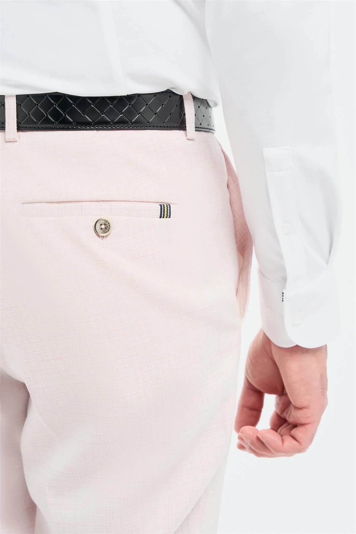 Traje de hombre de 3 piezas rosa de corte sastre Tropez