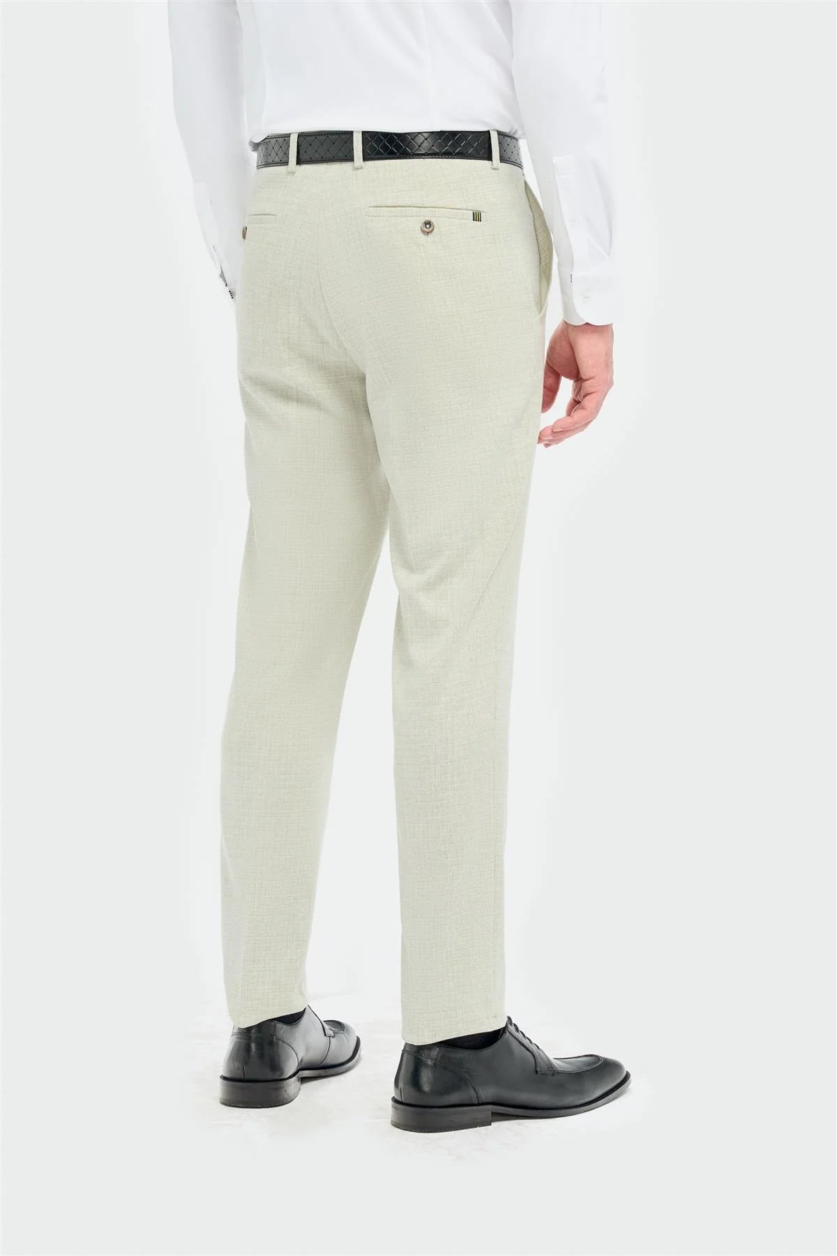 Traje de tres piezas para hombre Tropez, color verde salvia, corte sastre.