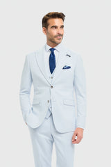 Traje de hombre de 3 piezas azul cielo de corte sastre Tropez