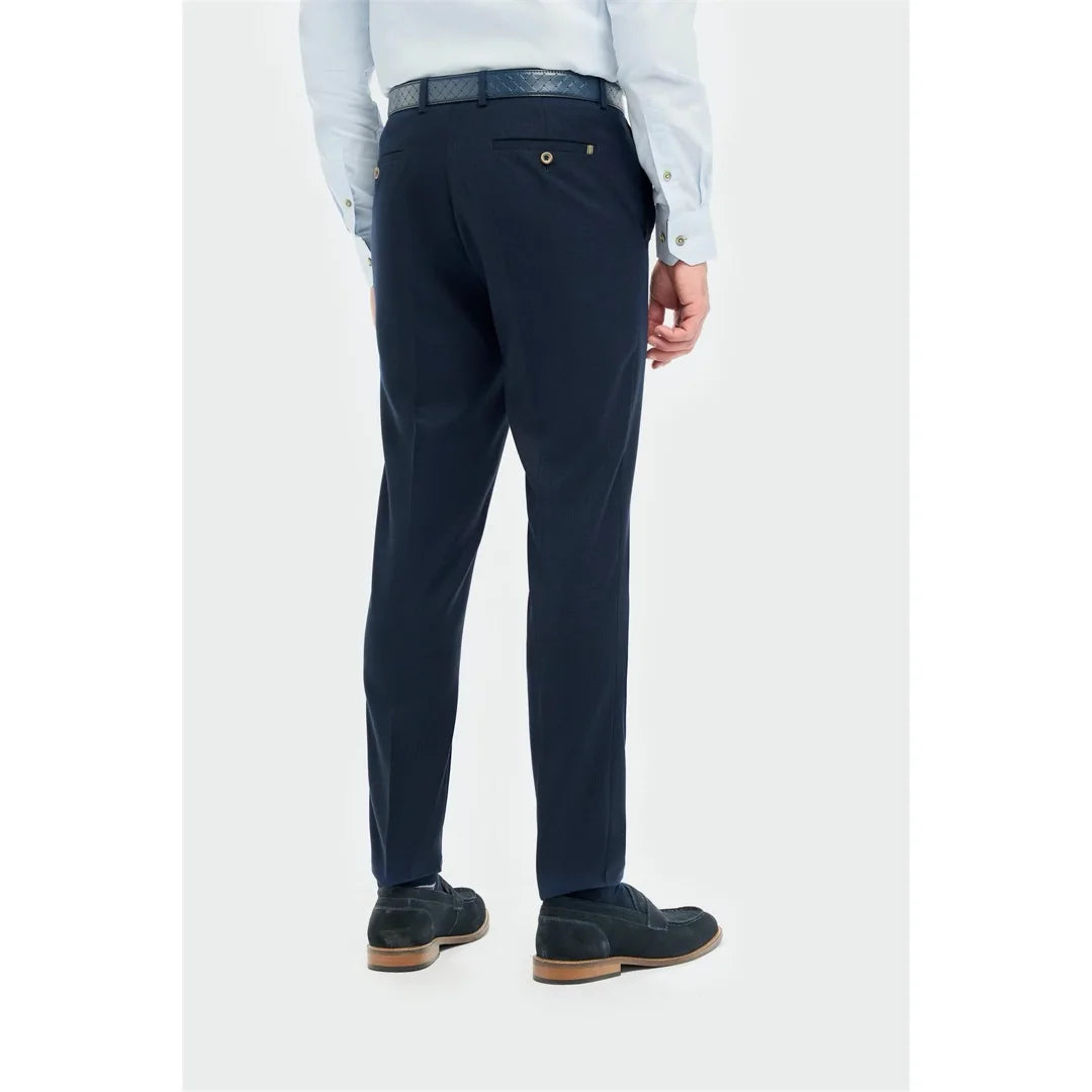 Tropez - Pantalones formales azul marino para hombre