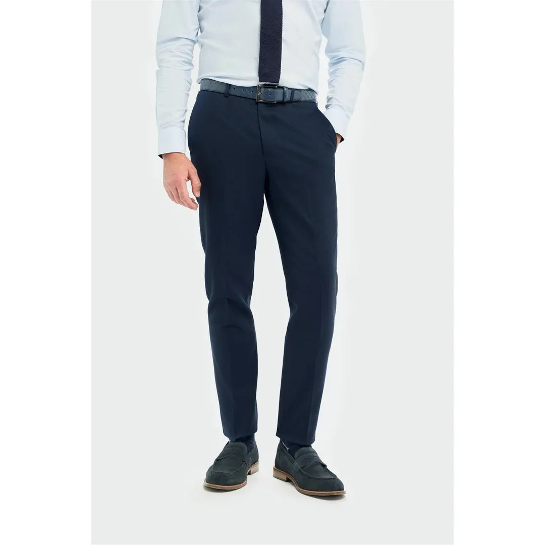 Tropez - Pantalones formales azul marino para hombre
