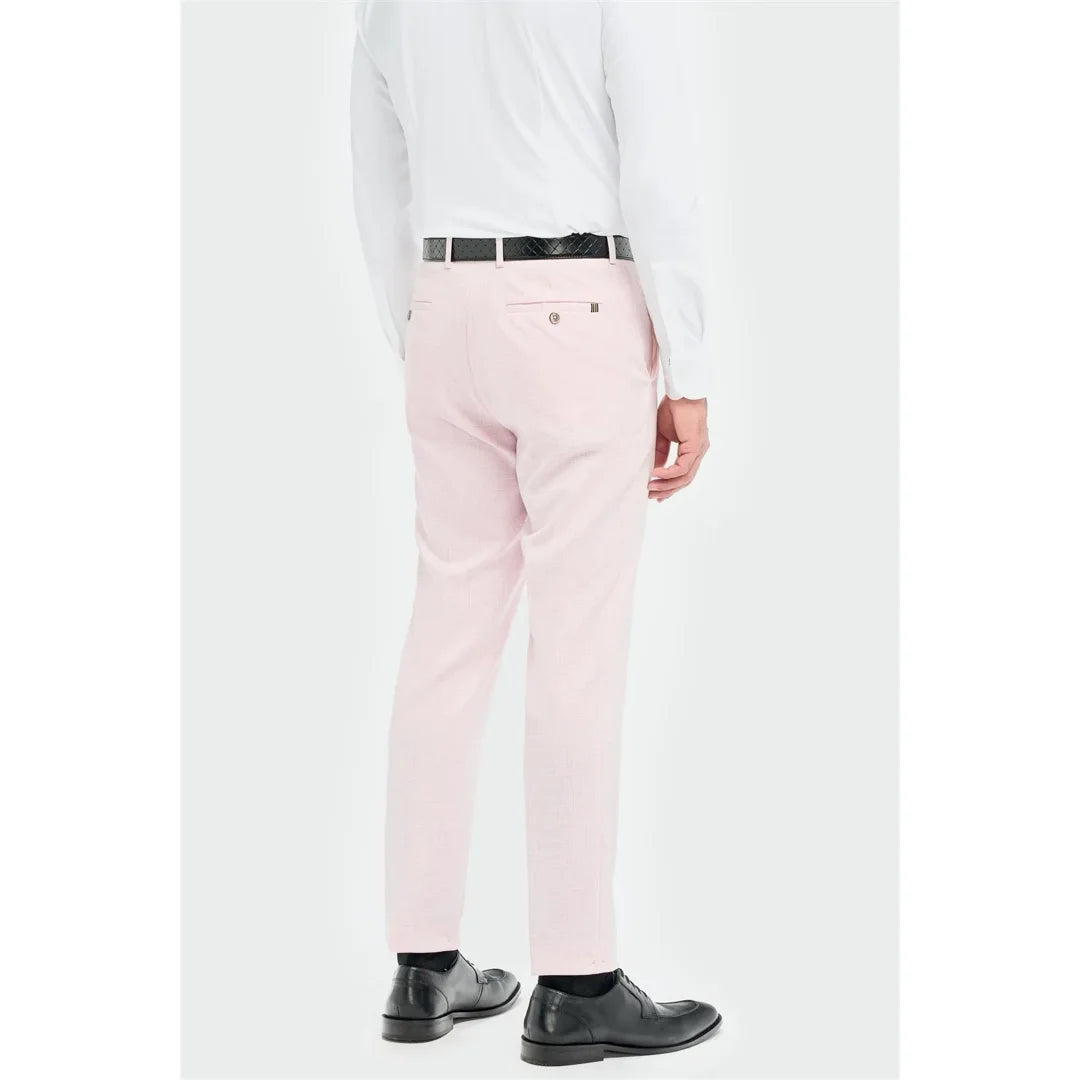 Tropez - Pantalones formales rosas para hombre