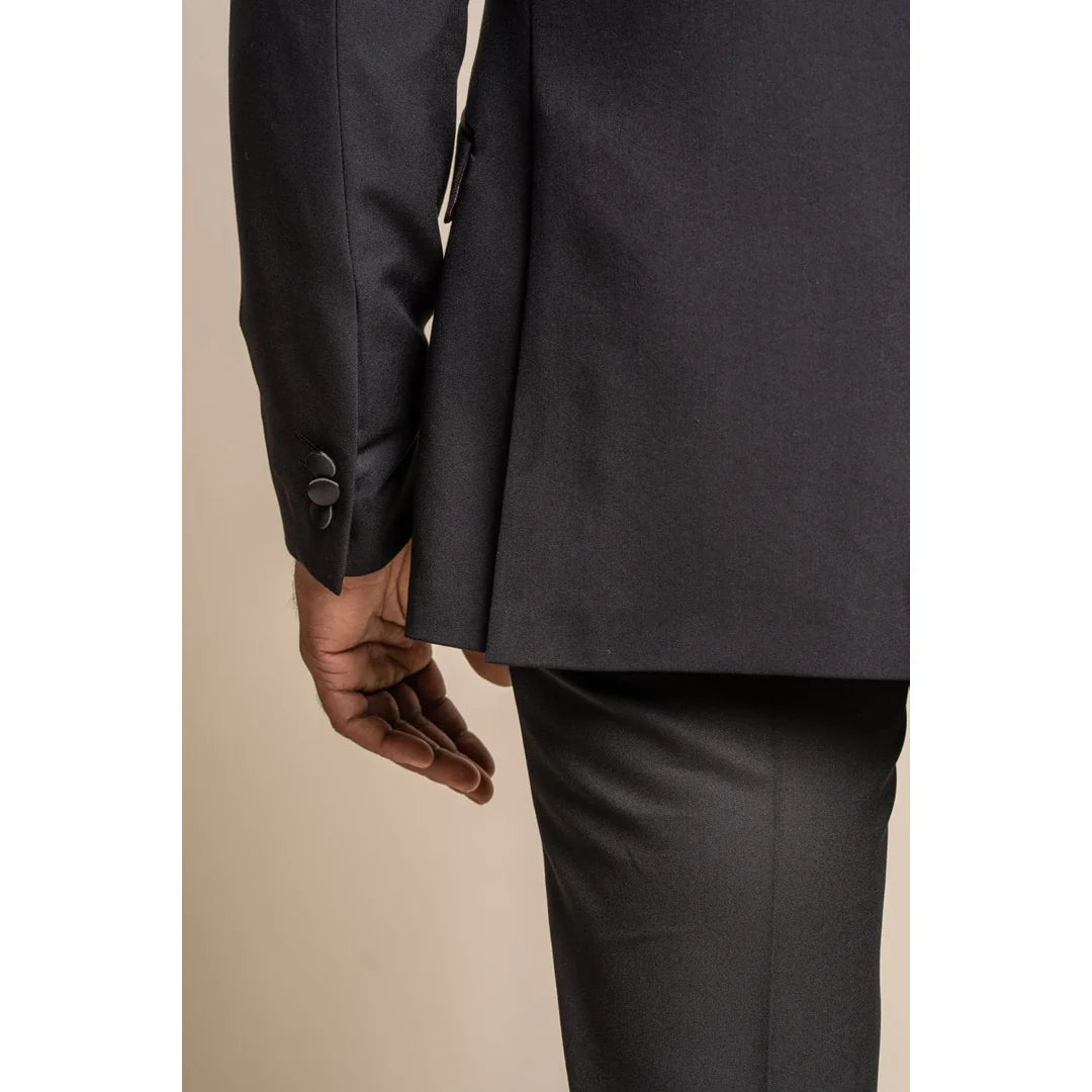 Esmoquin - Blazer clásico de esmoquin negro para hombre