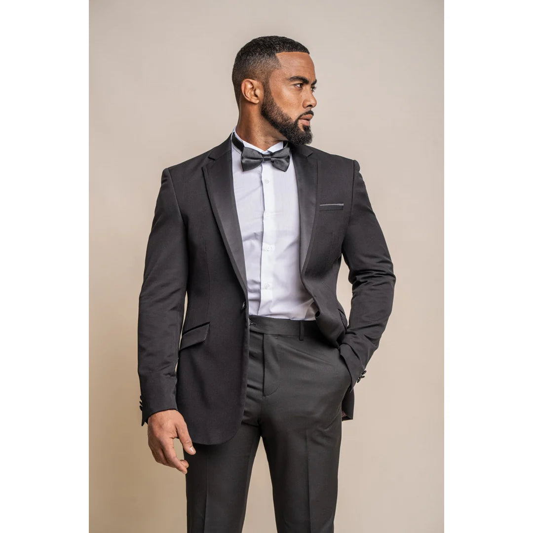 Esmoquin - Traje de boda clásico de dos piezas para hombre, color negro.