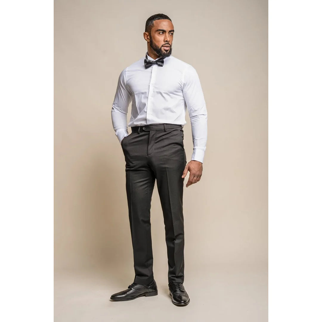 Tux - Pantalones de esmoquin clásicos negros para hombre