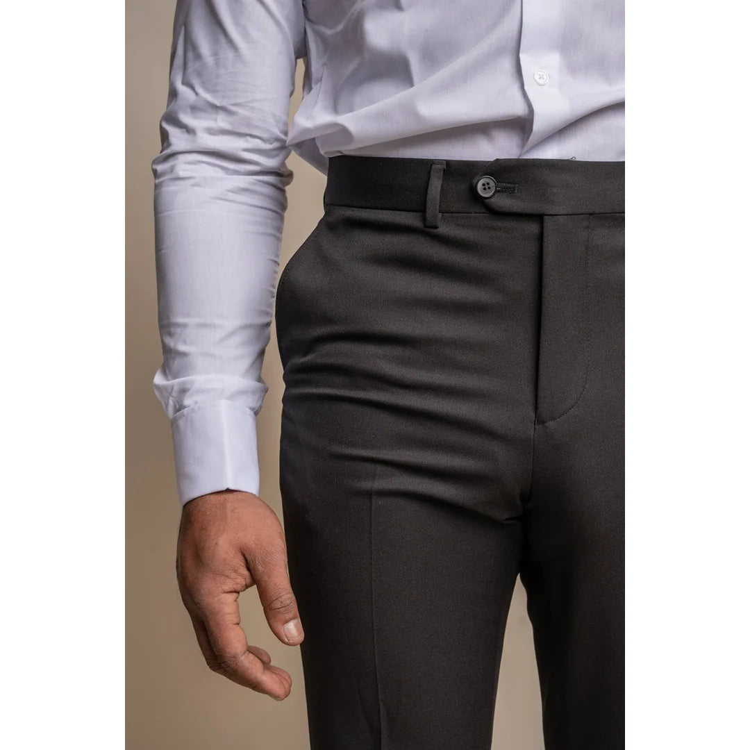 Tux - Pantalones de esmoquin clásicos negros para hombre