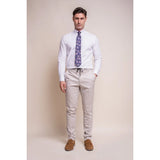 Valencia - Pantalones clásicos color crema para hombre
