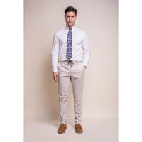 Valencia - Pantalones clásicos color crema para hombre