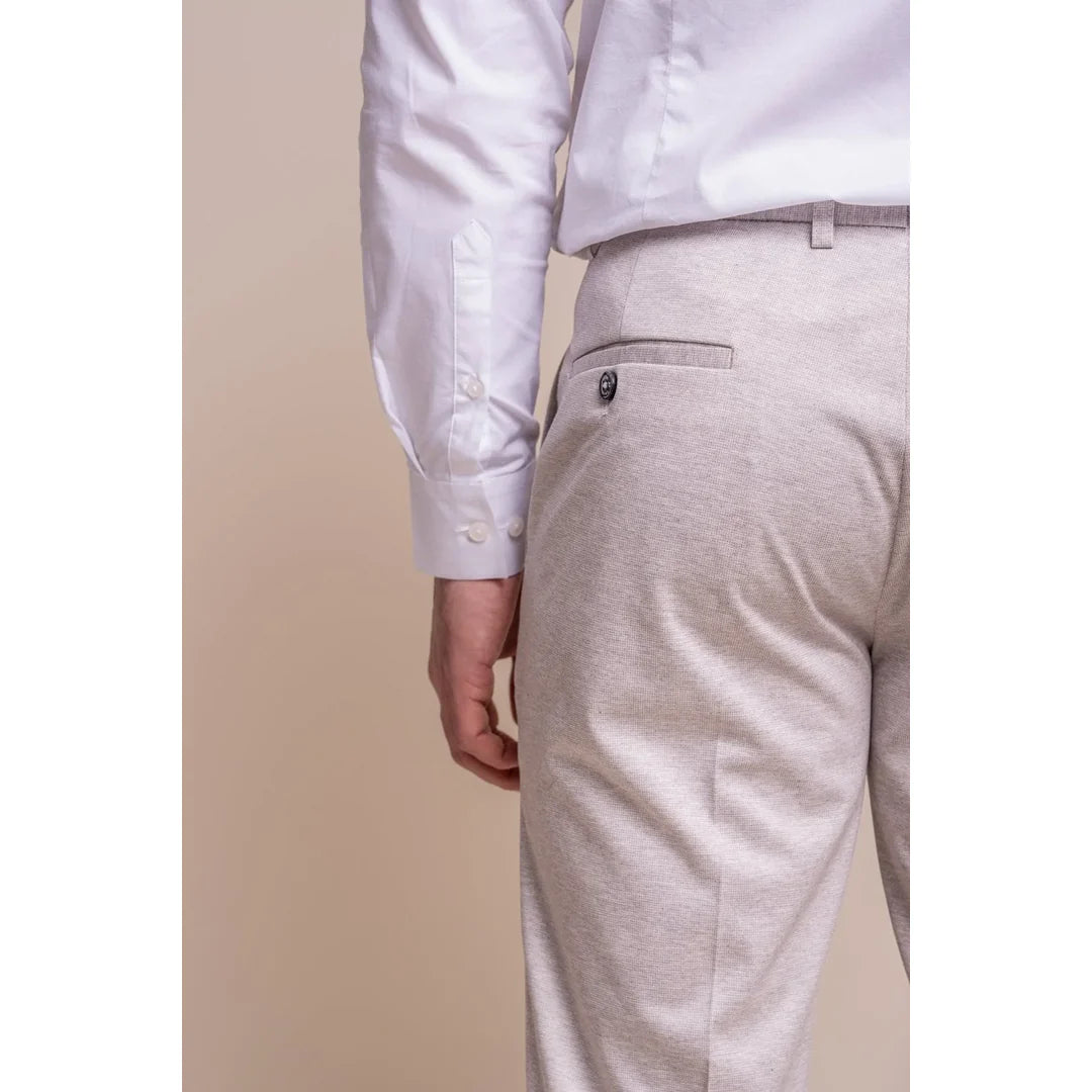 Valencia - Pantalones clásicos color crema para hombre