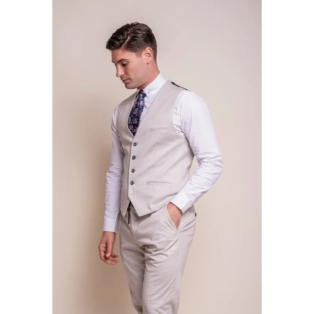 Valencia - Chaleco clásico color crema para hombre
