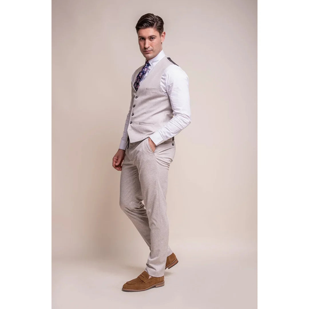 Valencia - Chaleco clásico color crema para hombre