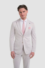 Vasco - Blazer beige de espiga para hombre