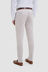 Vasco - Pantalones de hombre color beige con estampado de espiga