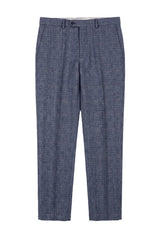 Victor - Pantalones de boda de tweed a cuadros azules para hombre