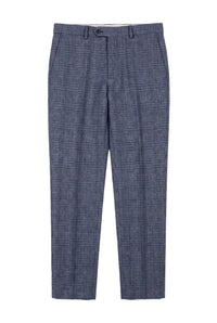 Victor - Pantalones de boda de tweed a cuadros azules para hombre