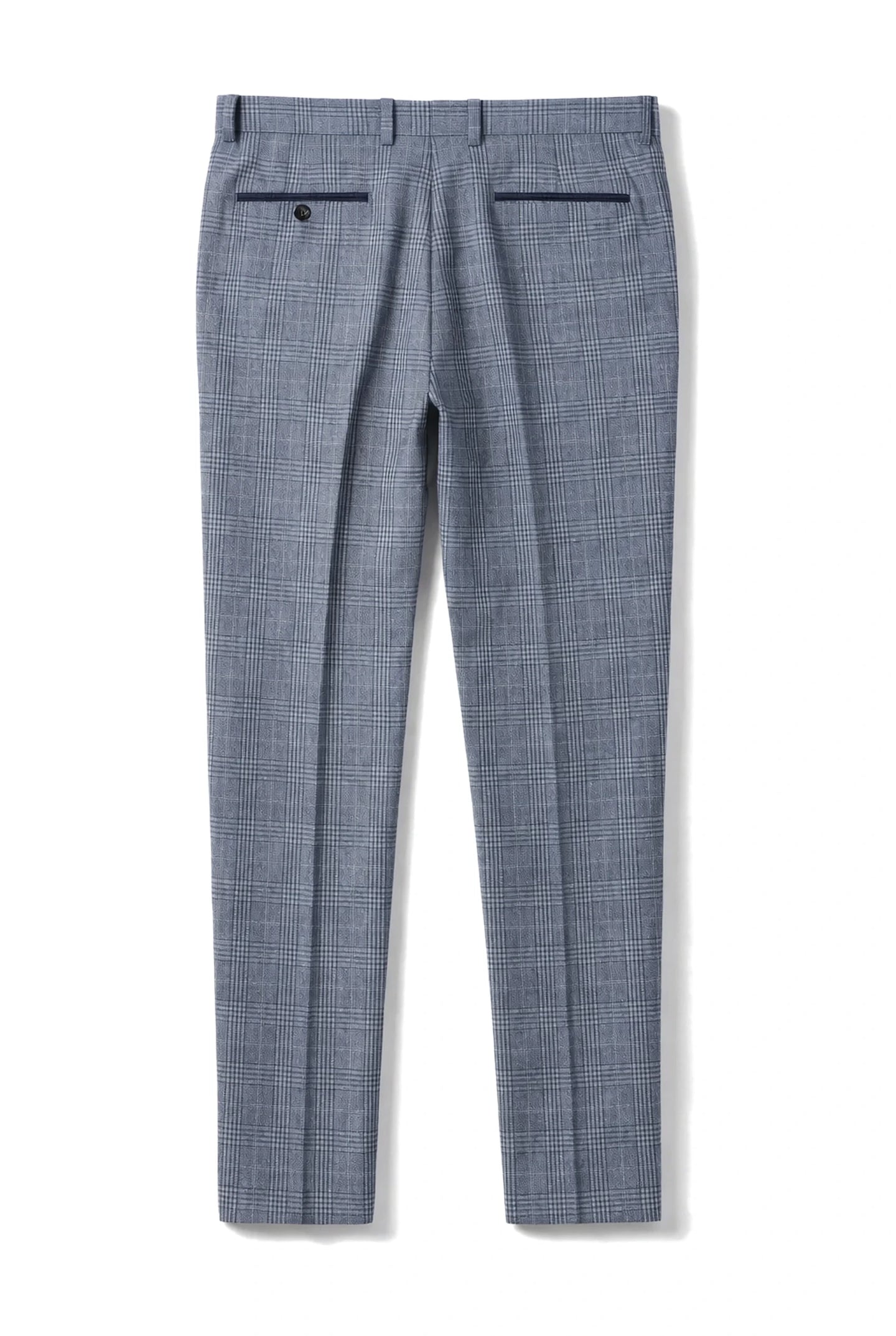 Victor - Pantalones de boda de tweed a cuadros azules para hombre