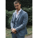 Traje vintage de 3 piezas azul grisáceo para hombre - Paul Andrew Victor