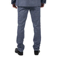 Victor - Pantalones de boda de tweed a cuadros azules para hombre