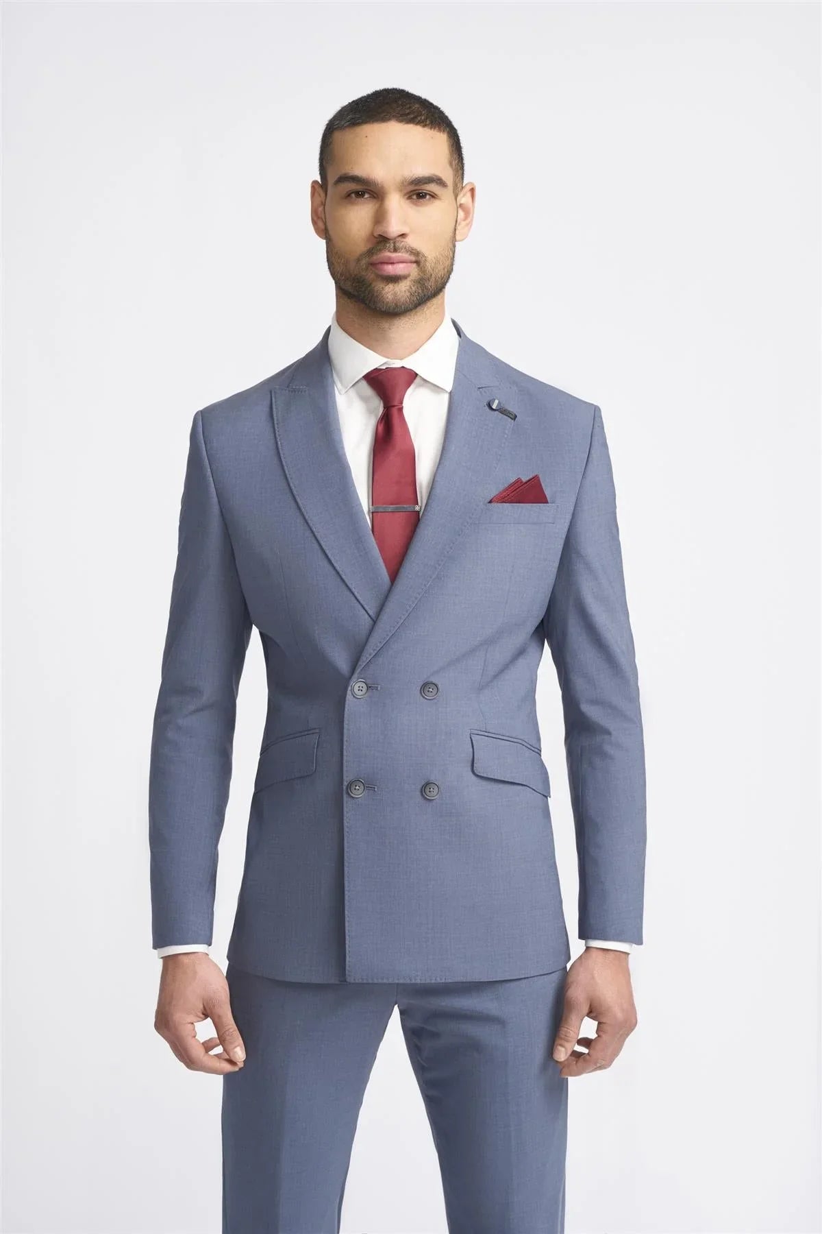 Victorious - Blazer cruzado gris para hombre