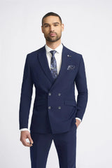 Victorious - Blazer cruzado azul marino para hombre