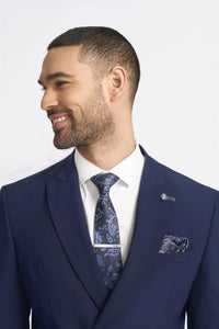 Victorious - Blazer cruzado azul marino para hombre