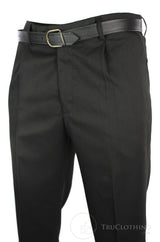 Pantalones negros elegantes para hombre, ideales para el trabajo, la oficina o bodas, con cinturón, cortos y largos.