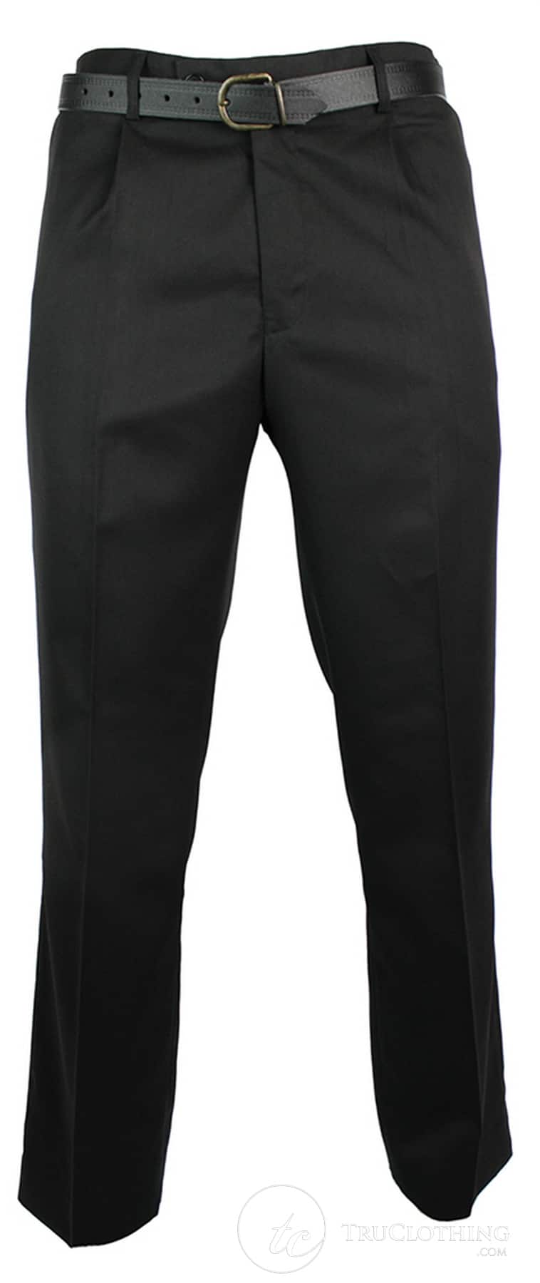Pantalones negros elegantes para hombre, ideales para el trabajo, la oficina o bodas, con cinturón, cortos y largos.