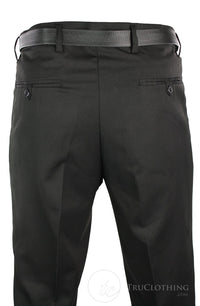 Pantalones negros elegantes para hombre, ideales para el trabajo, la oficina o bodas, con cinturón, cortos y largos.