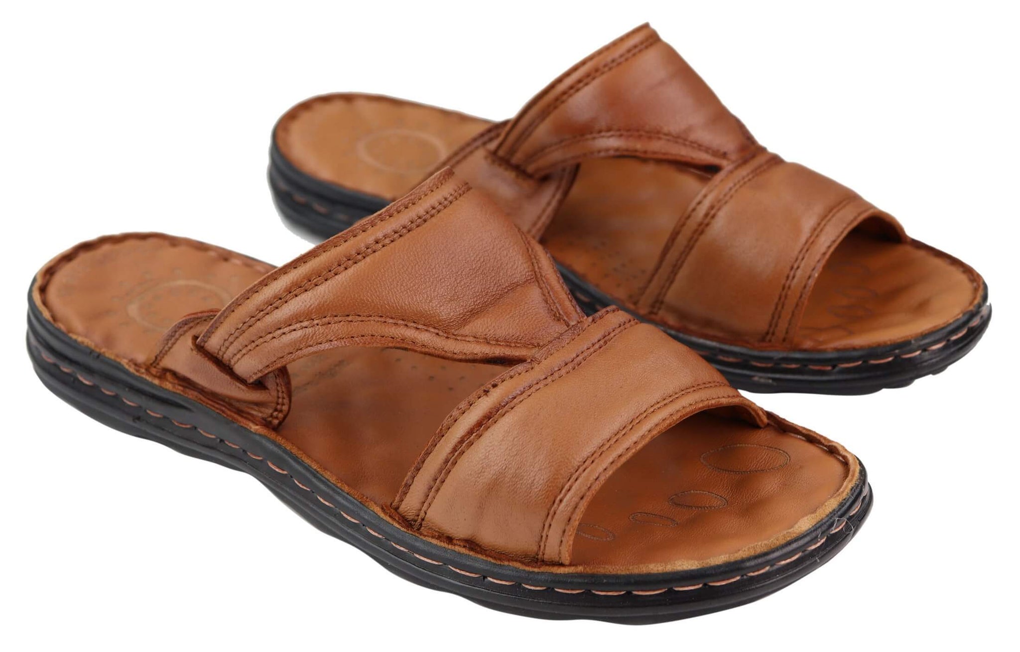 Sandalias sin cordones de piel napa para hombre