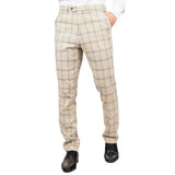 Warwick - Pantalones de hombre a cuadros color beige
