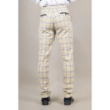 Warwick - Pantalones de hombre a cuadros color beige