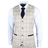 Warwick - Chaleco beige a cuadros para hombre