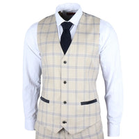 Warwick - Chaleco beige a cuadros para hombre
