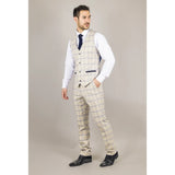 Warwick - Chaleco beige a cuadros para hombre