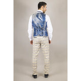 Warwick - Chaleco beige a cuadros para hombre