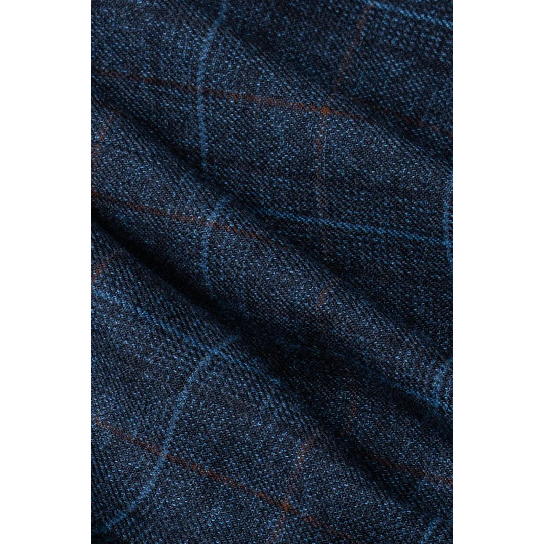 Cody - Chaleco de cuadros azul marino para hombre