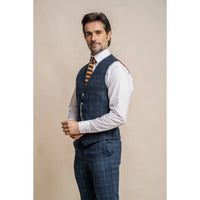 Cody - Chaleco de cuadros azul marino para hombre