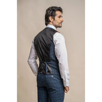Cody - Chaleco de cuadros azul marino para hombre