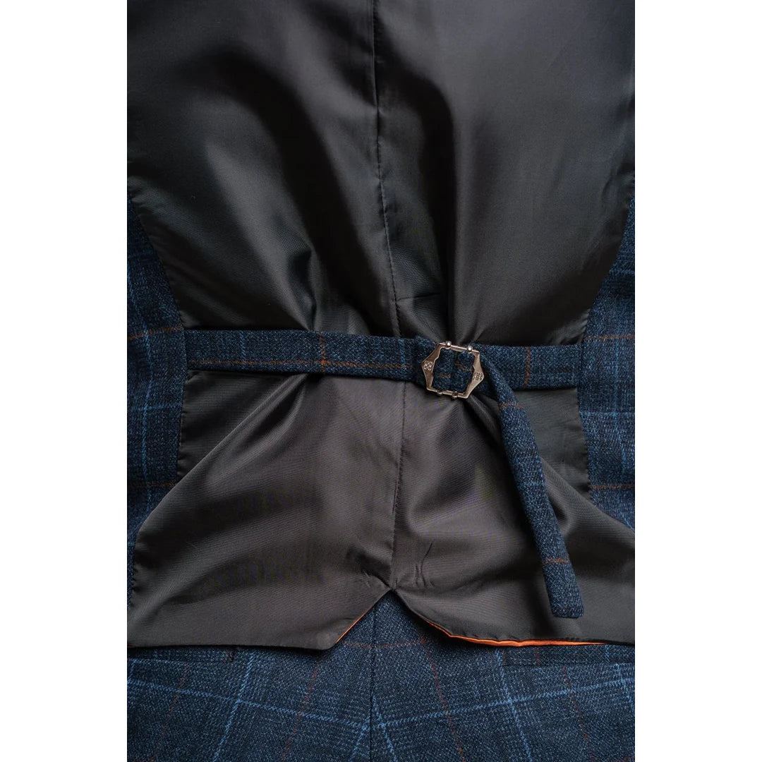 Cody - Chaleco de cuadros azul marino para hombre