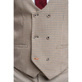 Elwood - Chaleco de hombre color beige con estampado de pata de gallo
