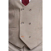 Elwood - Chaleco de hombre color beige con estampado de pata de gallo