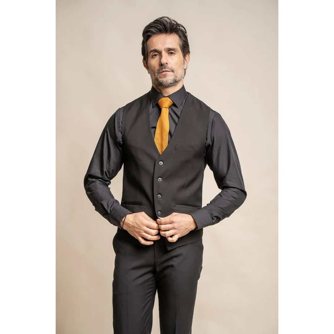 Marco - Chaleco clásico negro para hombre