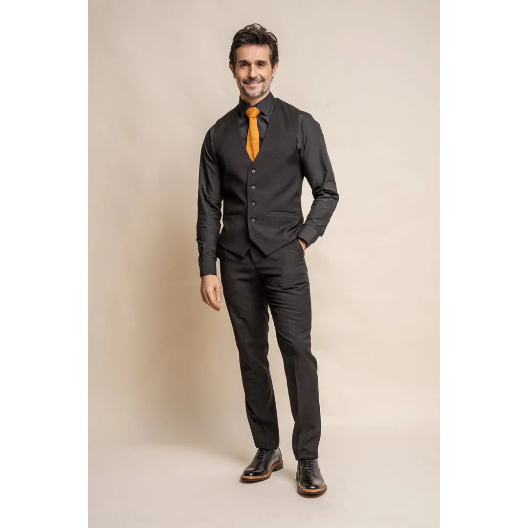 Marco - Chaleco clásico negro para hombre