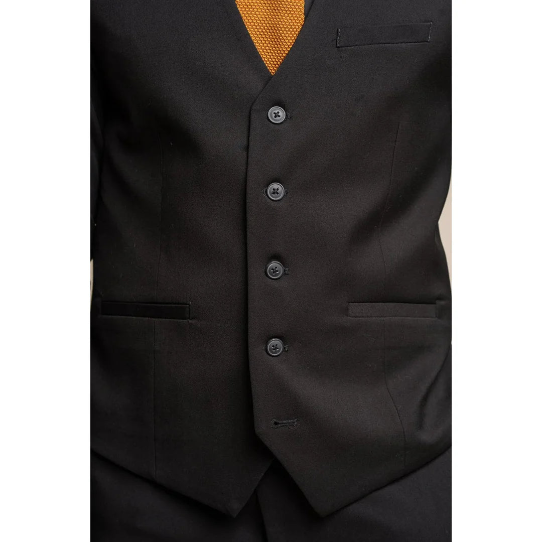 Marco - Chaleco clásico negro para hombre