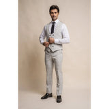 Radika - Chaleco de cuadros gris claro para hombre
