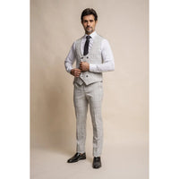Radika - Chaleco de cuadros gris claro para hombre