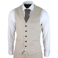 Chaleco de hombre de tweed a cuadros estilo Peaky Blinders, clásico de espiga.