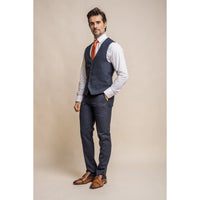 Seeba - Chaleco clásico azul marino para hombre