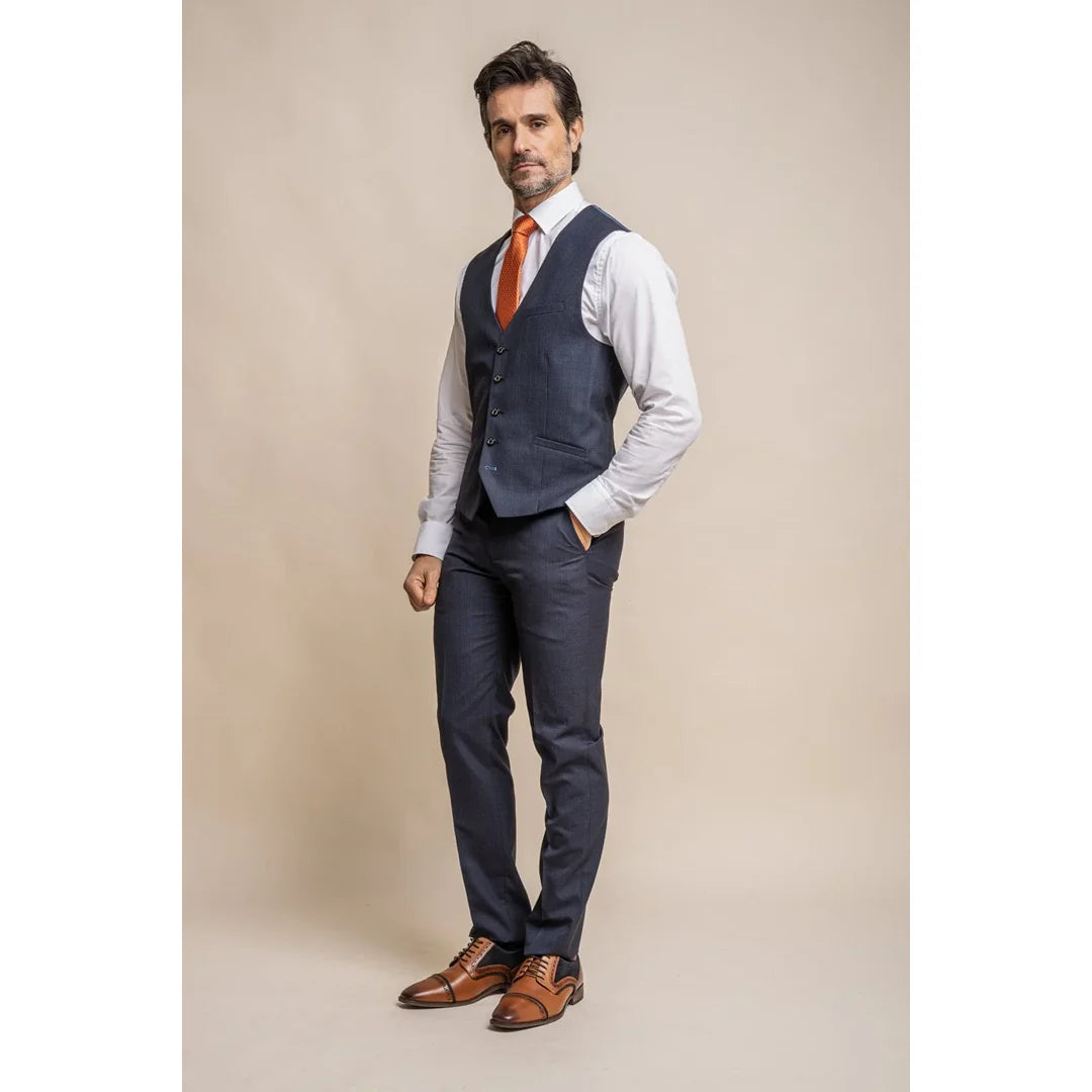 Seeba - Chaleco clásico azul marino para hombre