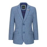 Traje de lana de 3 piezas para niño, azul claro, tweed, estilo vintage de los años 20, chaleco clásico de 4 bolsillos.